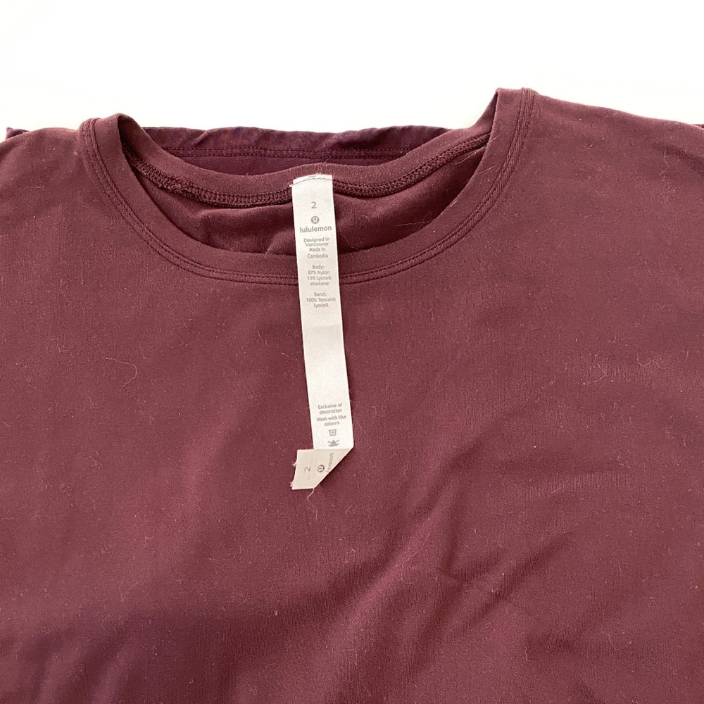 Lululemon burgundy ease of mind sz 2 preloved - Picture 2 of 8